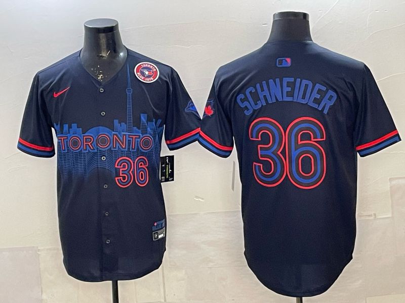 Men 2025 Nike Toronto Blue Jays #36 Schneider Blue Game MLB Jersey 010->toronto blue jays->MLB Jersey